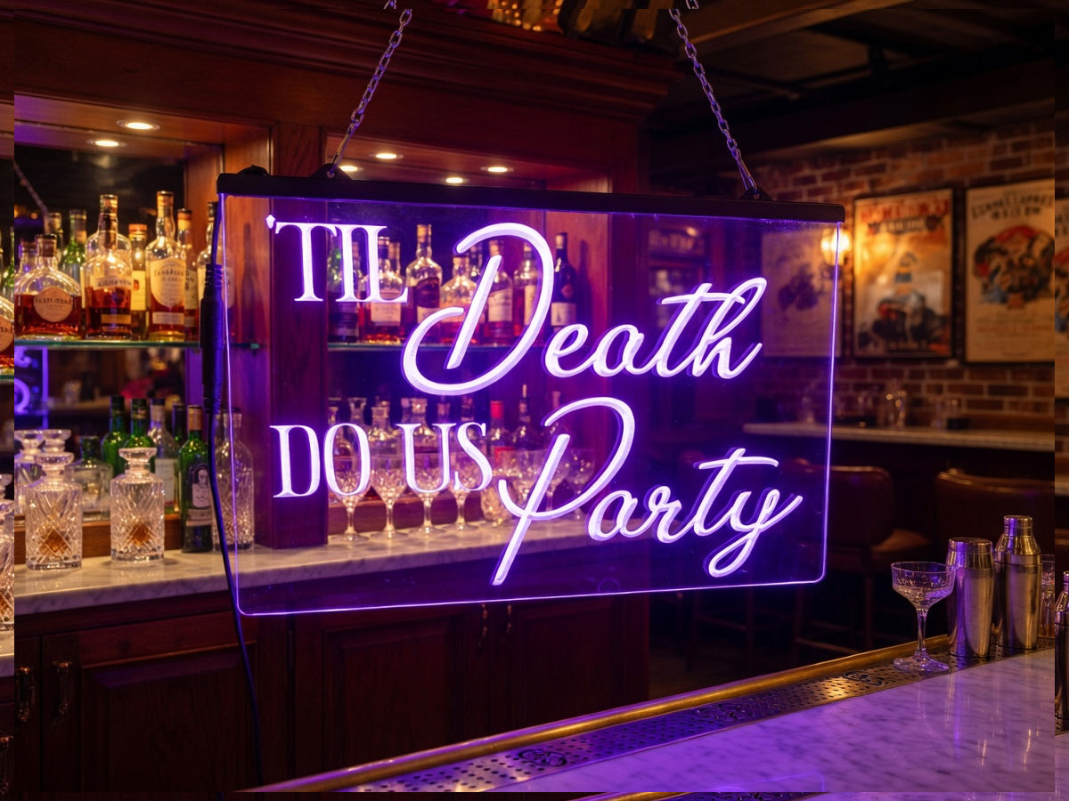 'Til Death Do Us Party Illuminated Sign