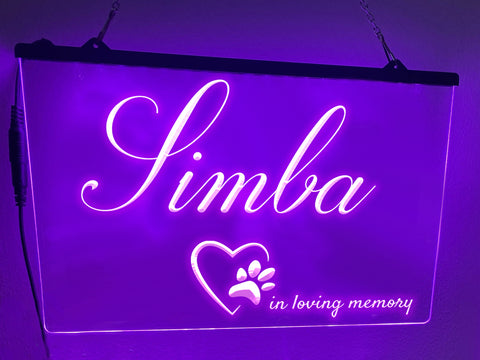 Image of In Loving Memory of Pet Illuminated LED Neon Sign