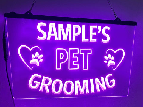 Pet Grooming LED Neon Illuminated Sign