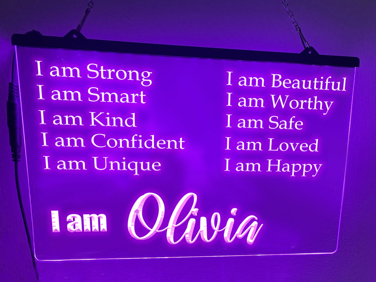 Positive Affirmations Personalized LED Neon Sign