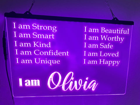 Image of Positive Affirmations Personalized LED Neon Sign
