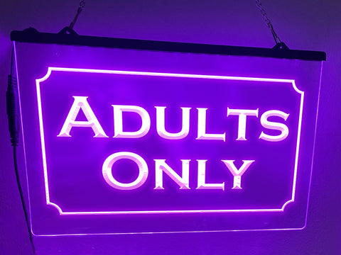 Image of Adults Only LED Neon Illuminated Sign
