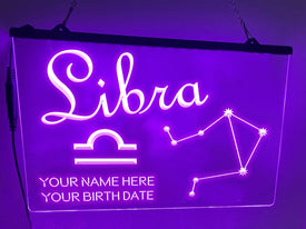 Libra Astrology Illuminated Sign in violet