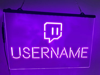 Twitch Streamer Personalized Username Illuminated Sign