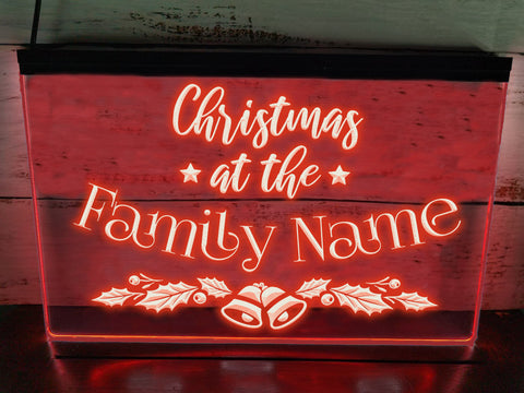 Image of Personalized Christmas Sign Family Name in LED Neon