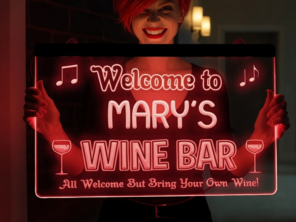 Welcome to My Wine Bar Personalized Illuminated Sign