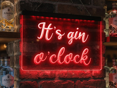Image of It's Gin O'clock Illuminated Sign