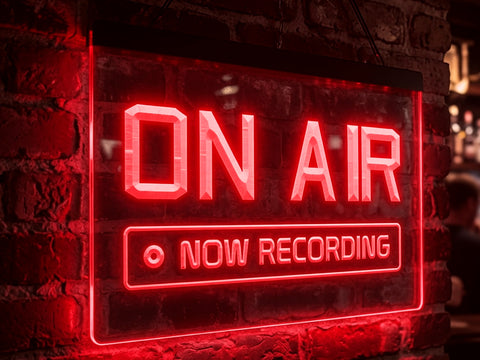 Image of On Air Now Recording Illuminated Sign