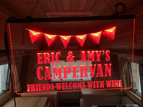 Image of Friends Welcome with Wine Personalized Illuminated Sign