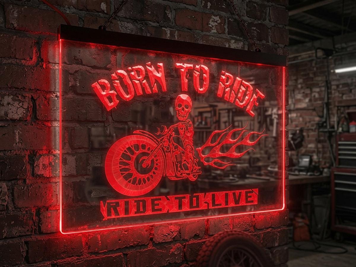 Born To Ride Illuminated Sign