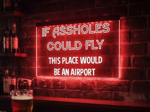 Image of If Assholes Could Fly Funny Illuminated Sign