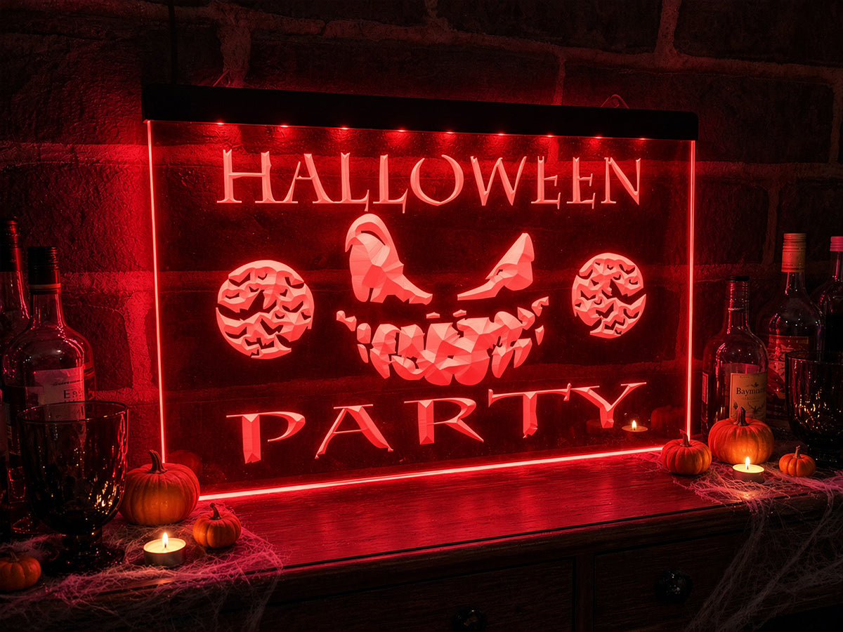 Halloween Party Illuminated Sign