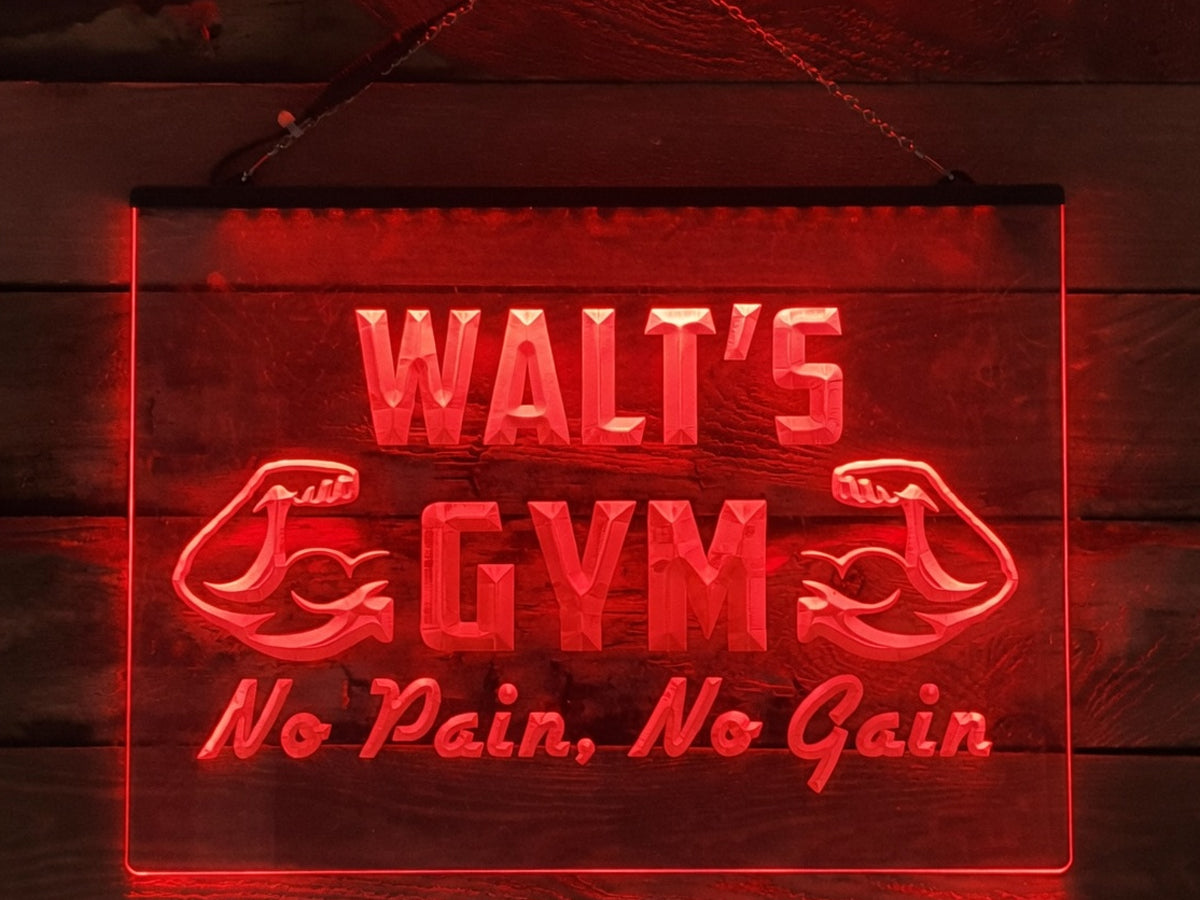 No Pain, No Gain Personalized Illuminated Gym Sign