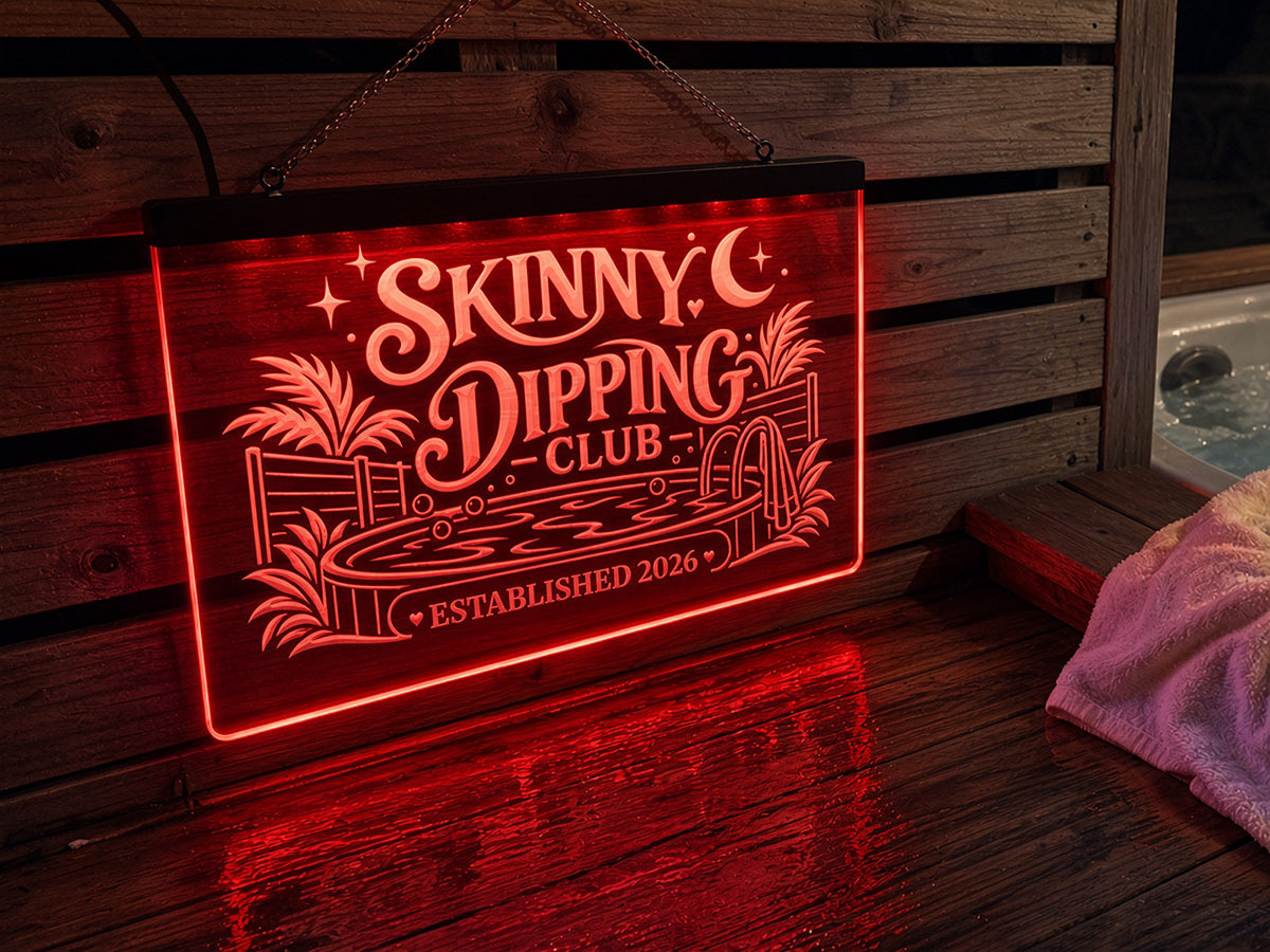 Skinny Dipping Club Personalized Illuminated LED Sign