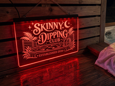 Image of Skinny Dipping Club Personalized Illuminated LED Sign