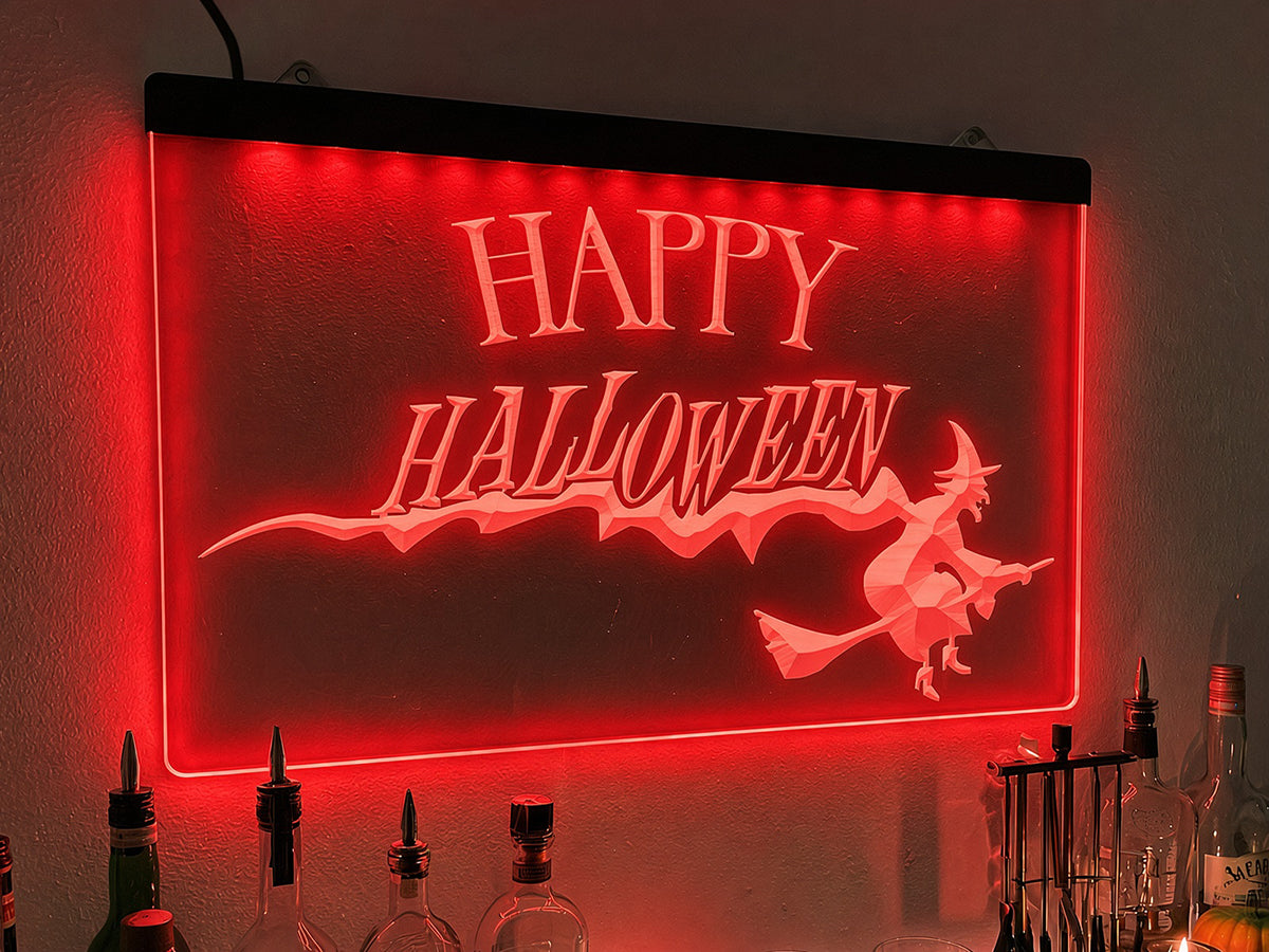 Happy Halloween Witch Illuminated Sign