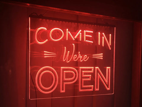 Image of Come in We're Open Illuminated LED Neon Sign