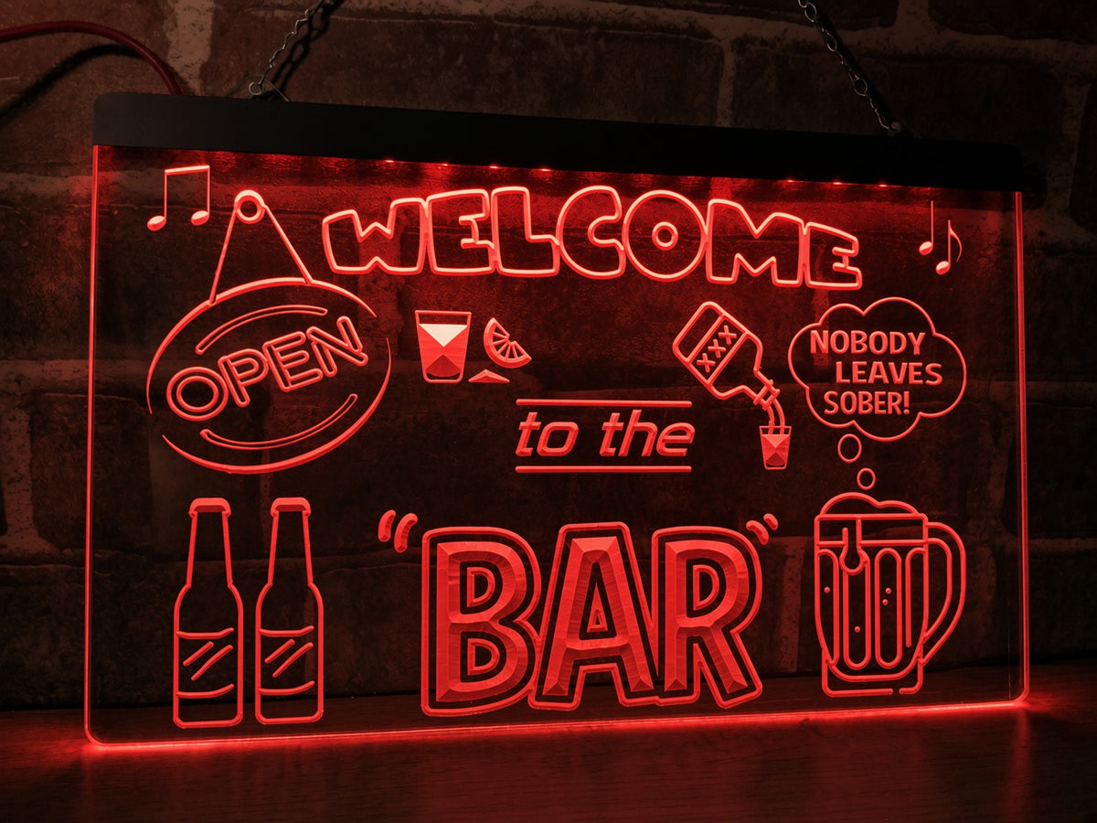 Welcome to the Bar Illuminated Sign