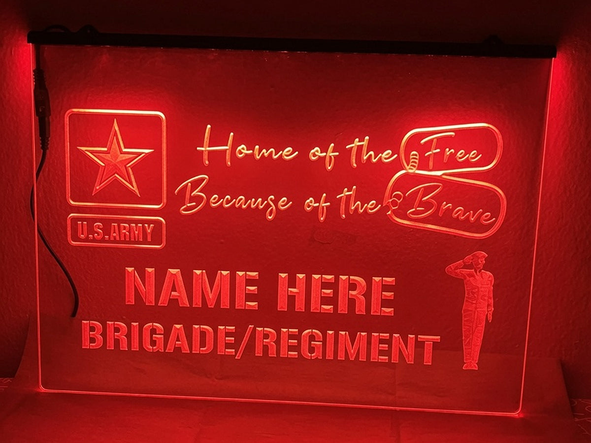 US Army Personalized Illuminated Sign