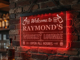 Welcome to My Whiskey Lounge Personalized Illuminated Sign