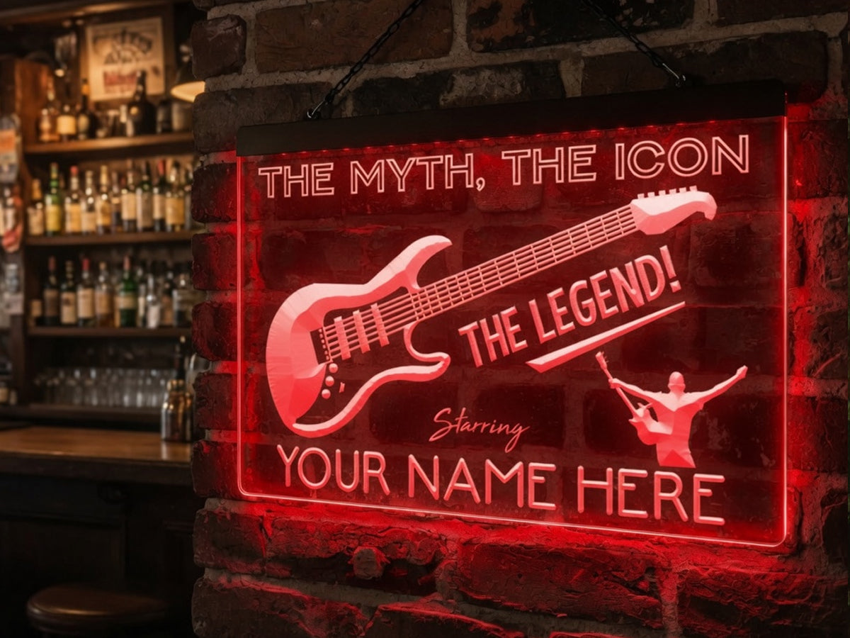 Guitar Legend Personalized Illuminated Sign