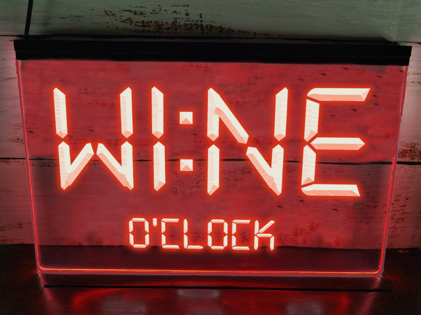 Wine O'clock LED neon sign in red
