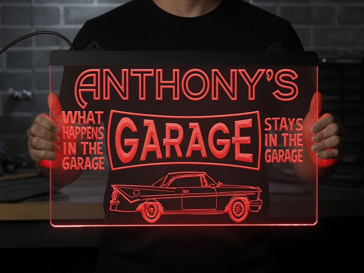 Car Garage Personalized Illuminated LED Neon Sign
