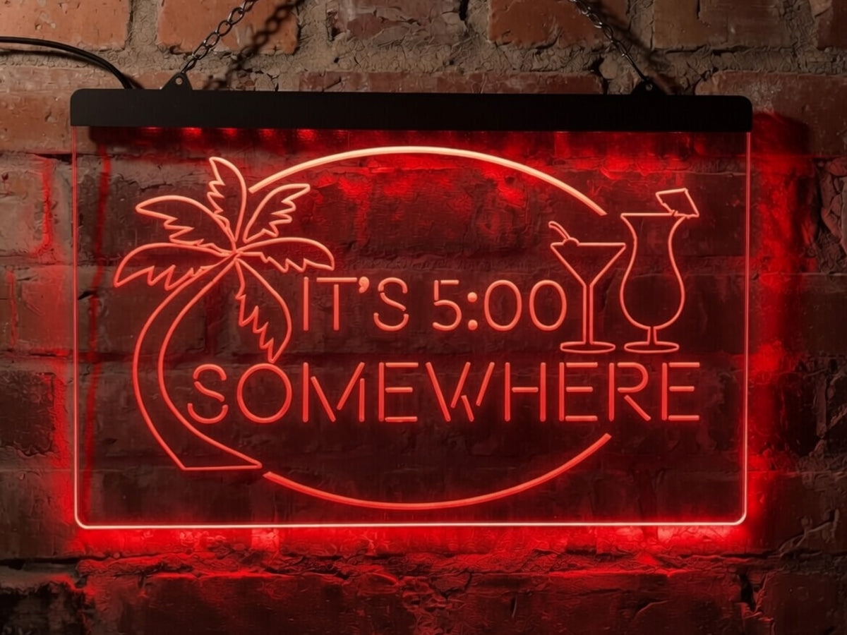 It's 5:00 Somewhere Illuminated Bar Sign