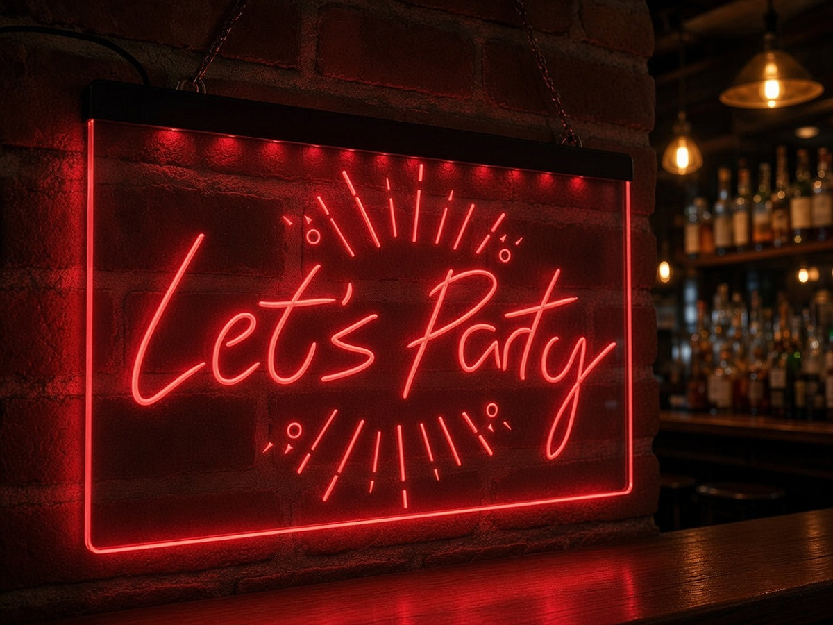 Let's Party Illuminated LED Neon Sign