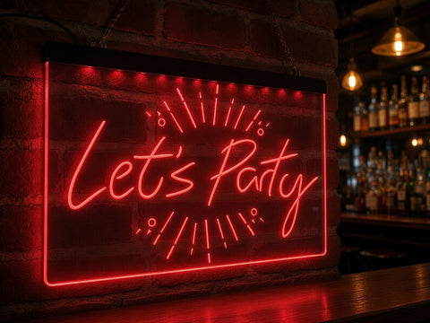 Image of Let's Party Illuminated LED Neon Sign