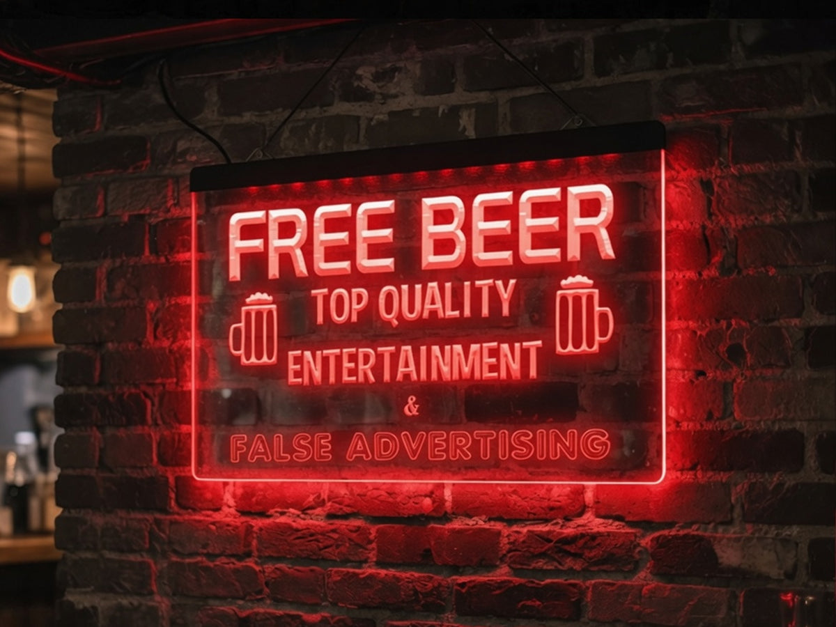Free Beer Funny Illuminated Sign