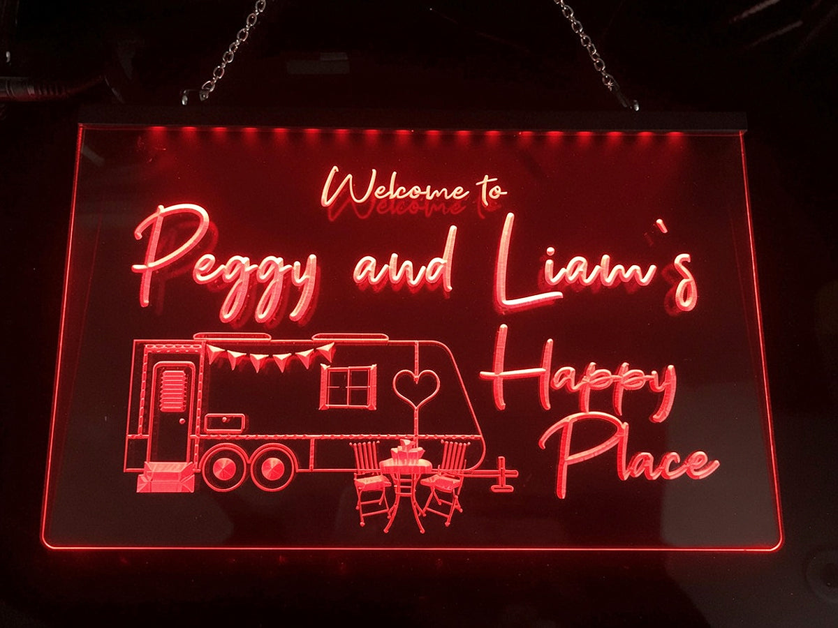 Welcome to My Happy Place Personalized Illuminated Sign
