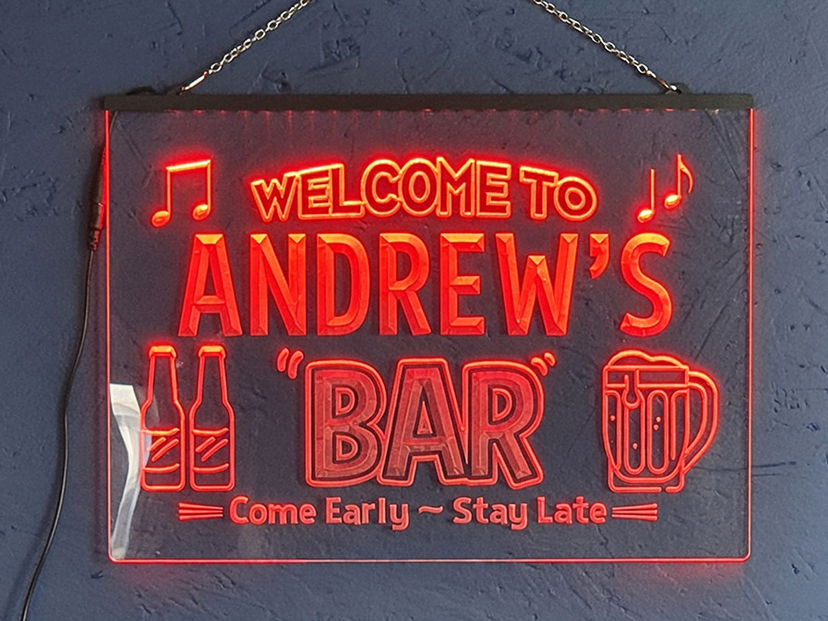 Welcome to My Bar Personalized Illuminated LED Neon Sign
