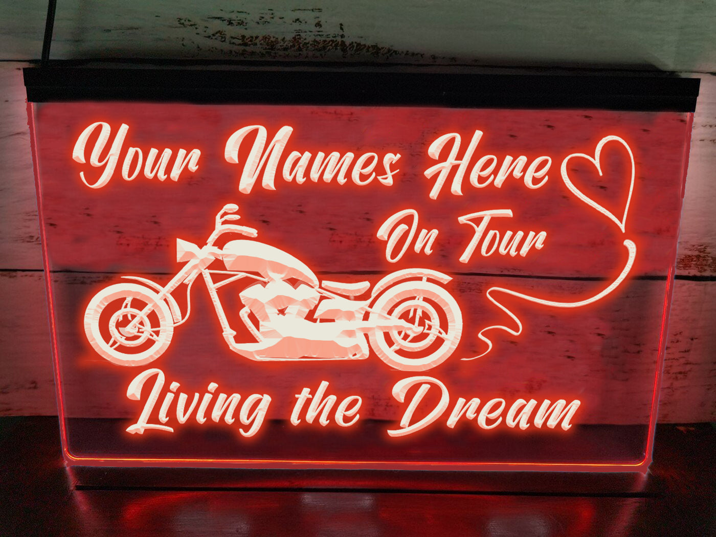 Motorcycle on Tour LED neon sign in red