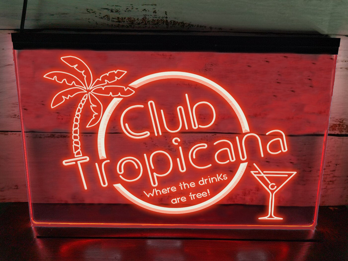 Club Tropicana LED neon sign in red