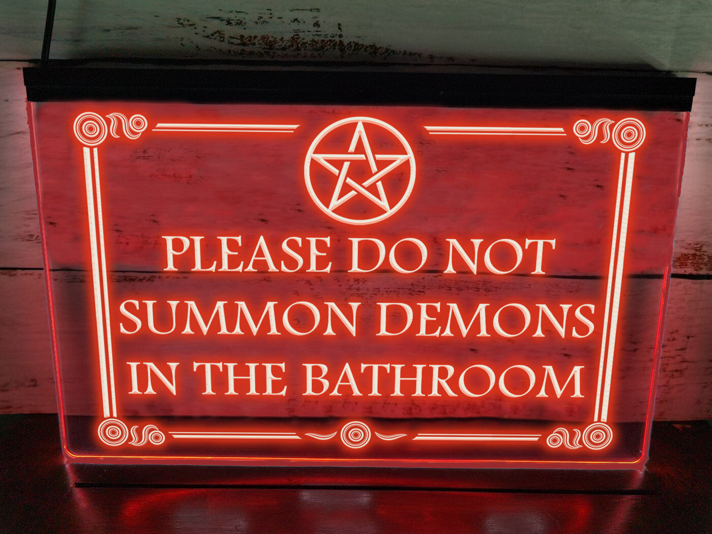 Please Do Not Summon Demons in The Bathroom LED Neon Illuminated Sign