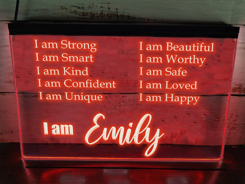 Image of Positive Affirmations Personalized LED Neon Sign