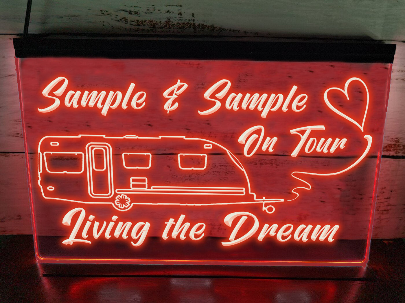 Personalized Caravan on Tour LED neon sign in red