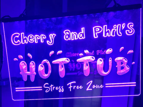 Image of Hot Tub Personalized Illuminated Sign