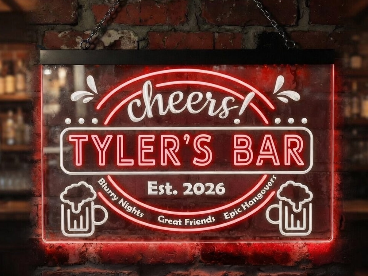 Epic Hangovers Personalized Two Tone Illuminated Bar Sign