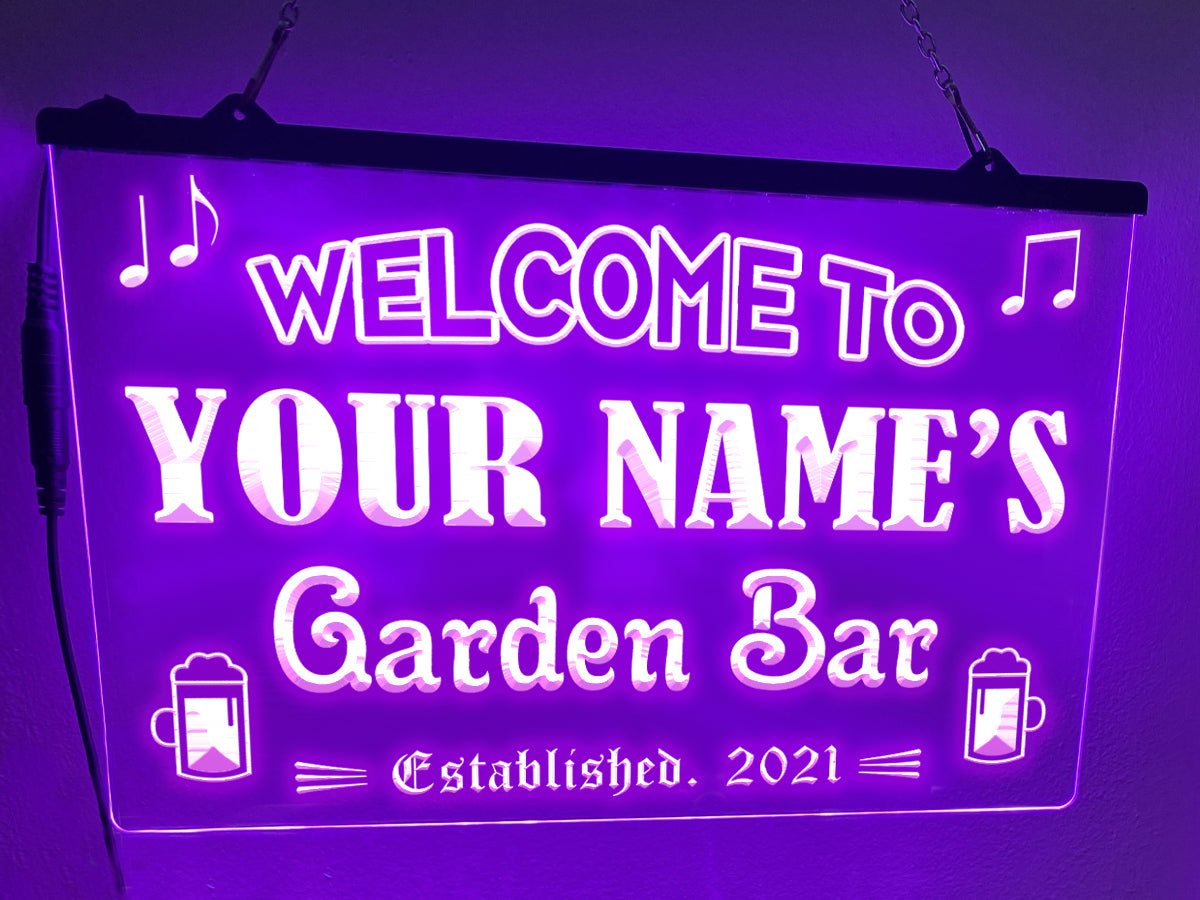 Garden Bar Personalized Illuminated LED Neon Sign – Dope Neons