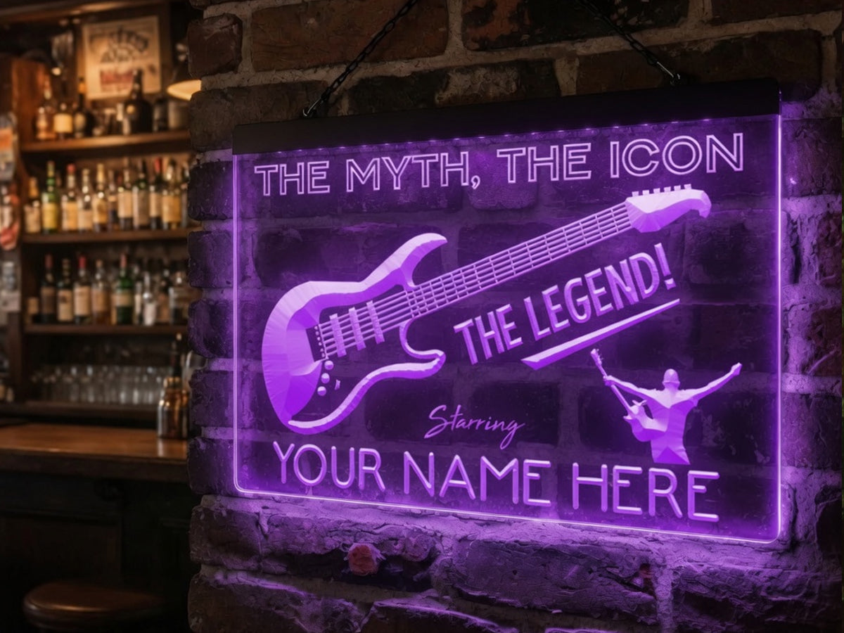Guitar Legend Personalized Illuminated Sign