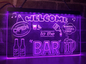 Welcome to the Bar Illuminated Sign