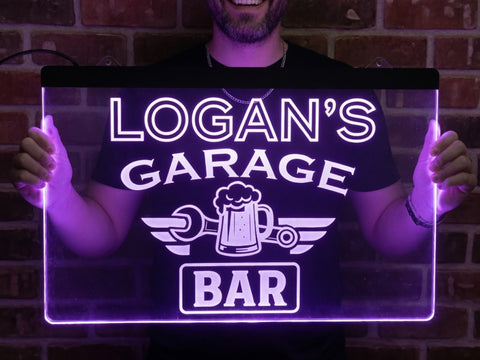Image of Garage Bar Personalized LED Neon Sign