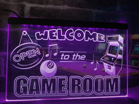 Image of Welcome to the Game Room Illuminated Sign