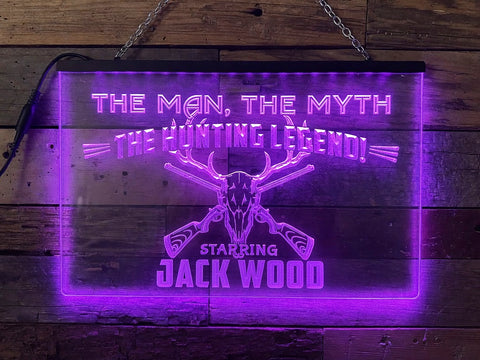 Image of Hunting Legend Personalized Illuminated Sign