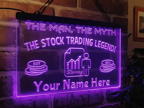 Image of The Stock Trading Legend Personalized Illuminated Sign