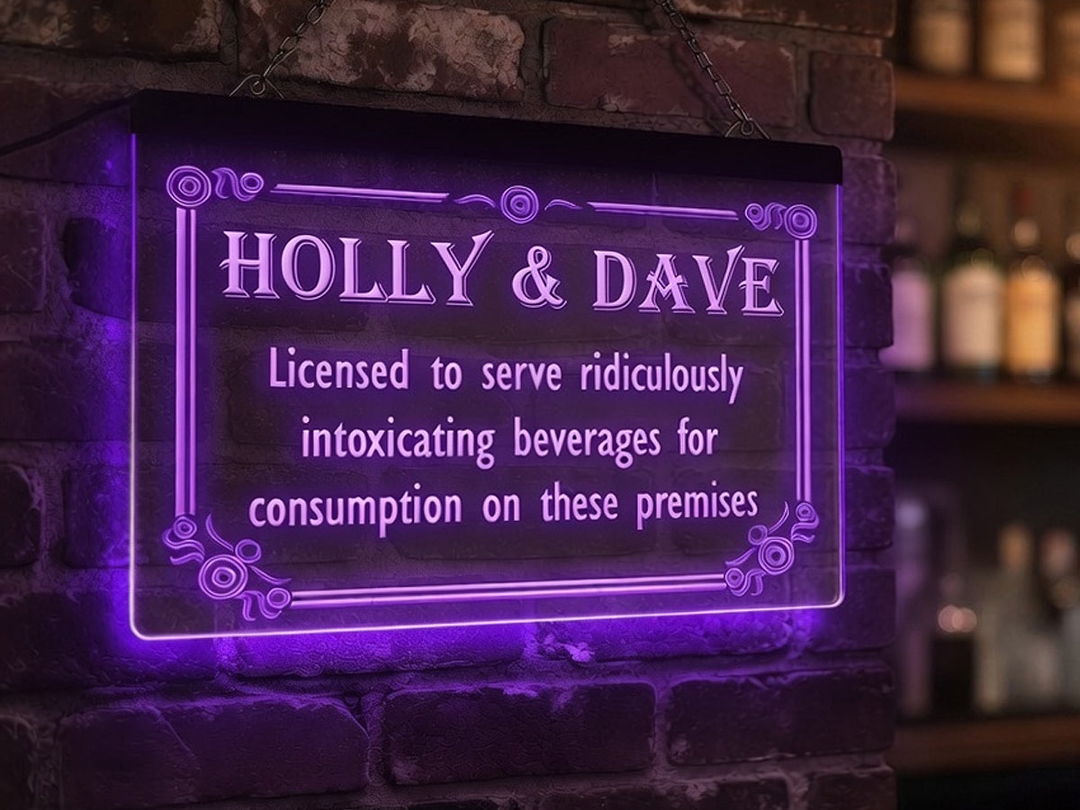 Licensed To Serve Intoxicating Beverages Personalized LED Neon Sign