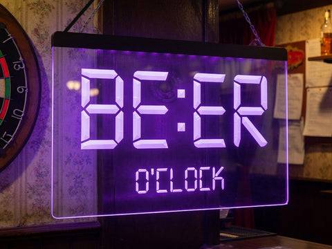 Image of Beer O'clock Illuminated Bar Sign