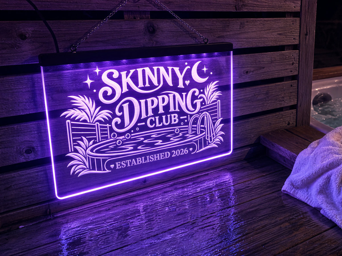 Skinny Dipping Club Personalized Illuminated LED Sign